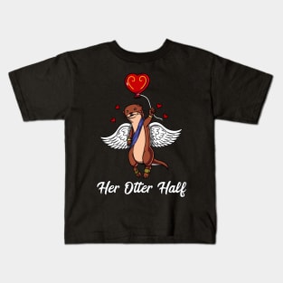 Her Otter Half Matching Valentines Day Boyfriend Kids T-Shirt